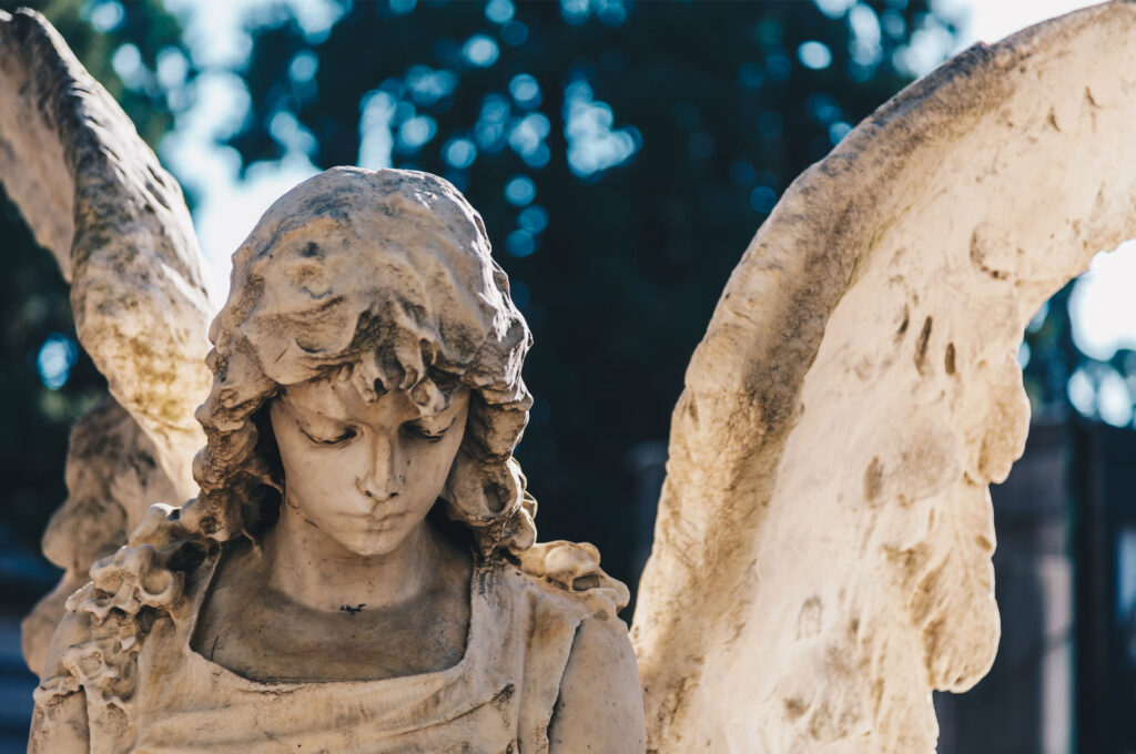 angel statue in cemetery