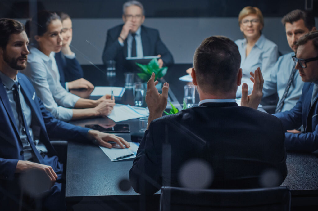 Directors in board meeting