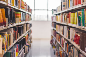 Book hall in library